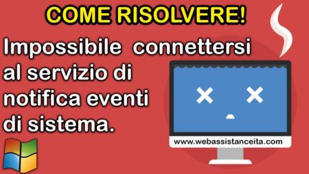 Impossibile connettersi al servizio di notifica