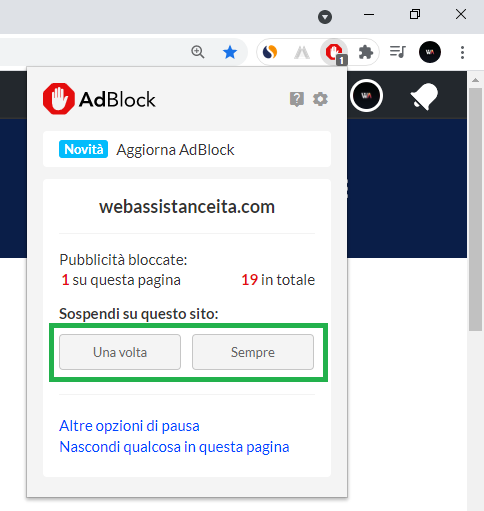 Come disabilitare Adblock