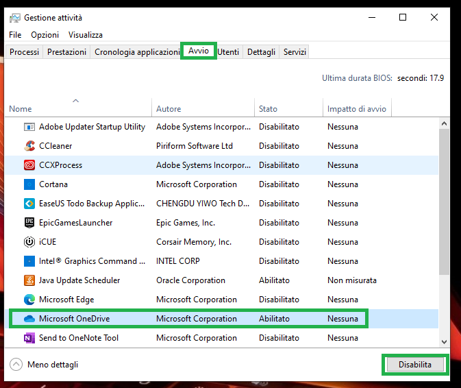 Come disabilitare Onedrive 