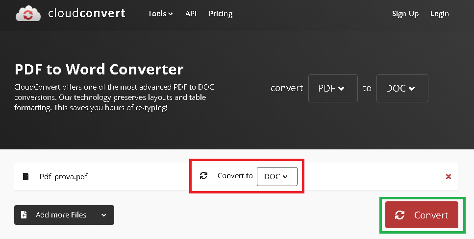 Convertire PDF in Word