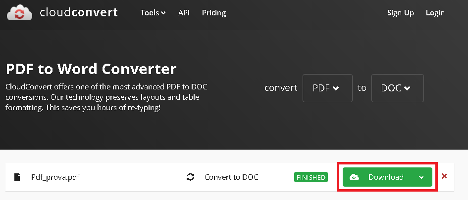 Convertire PDF in Word 2