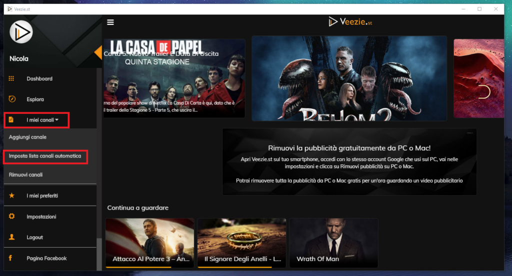 Lista autoaggiornante Veezie