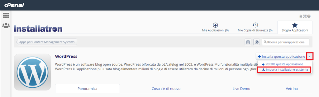 Trasferire Sito Web da SiteGround a Serverplan con Installatron 3 Trasferire Sito Web