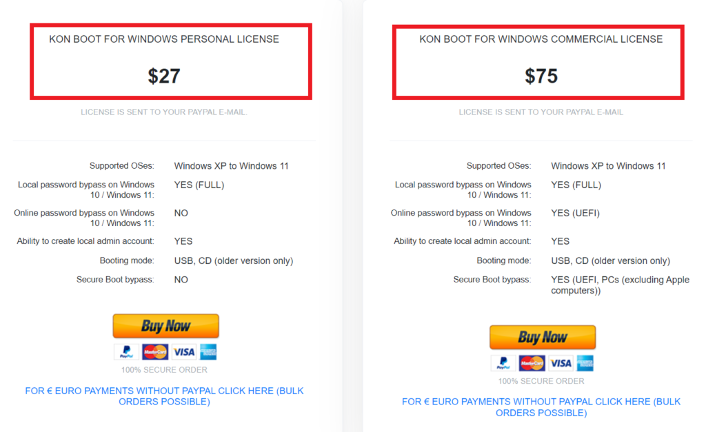 Come accedere a Windows senza rimuovere la Password con Kon Boot 1