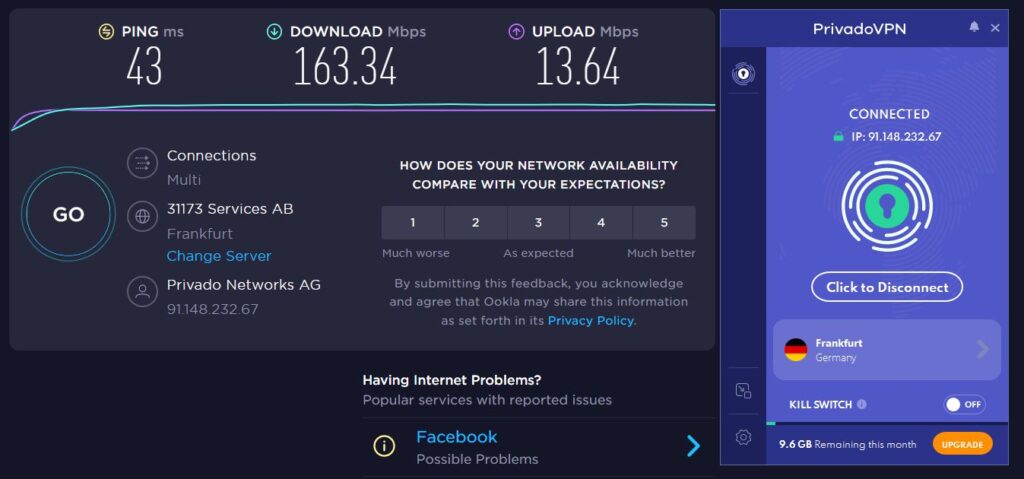 PrivadoVPN Recensione