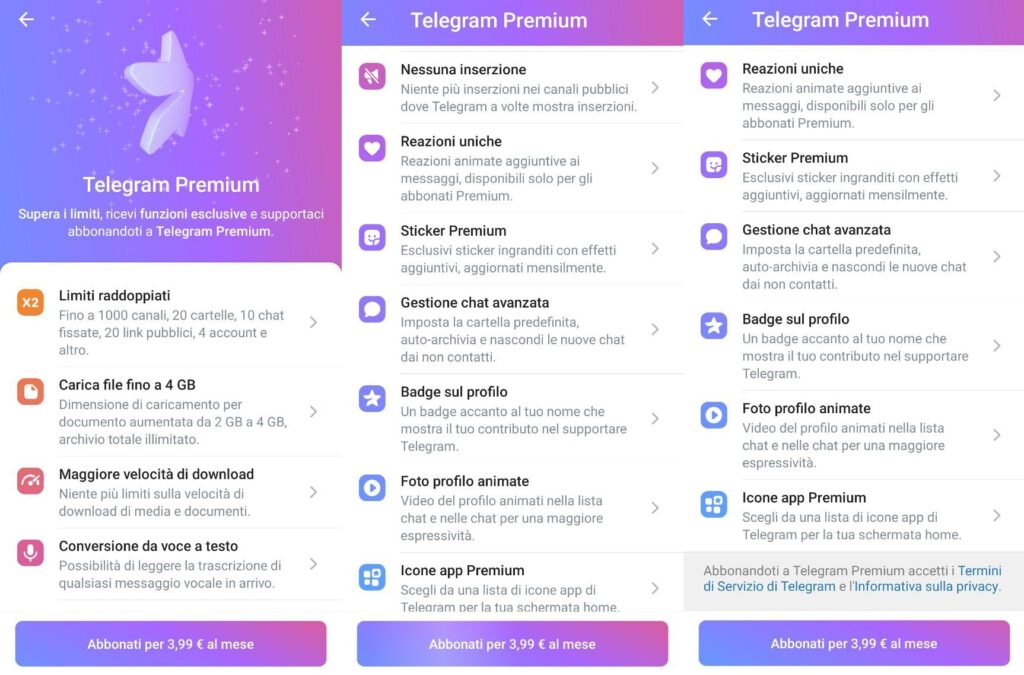 Telegram Premium a 3,99€ | Come abbonarsi e cosa offre 1 Telegram Premium 4