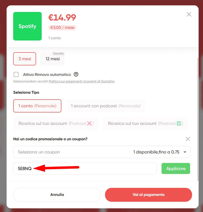 Come acquistare Spotify Premium a poco prezzo (in modo legale e sicuro) 1 come acquistare spotify premium a poco prezzo su gamsgo codice sconto 2