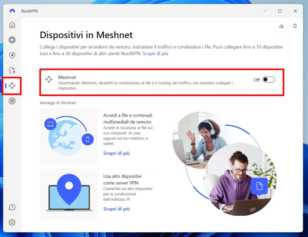 Meshnet NordVPN