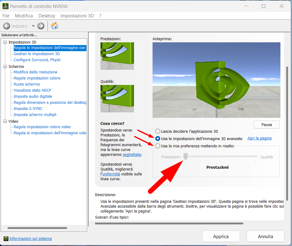 Modificare il Pannello di controllo NVIDIA per diminuire la latenza in gioco e aumentare gli FPS