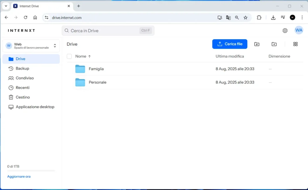Recensione Internxt Cloud