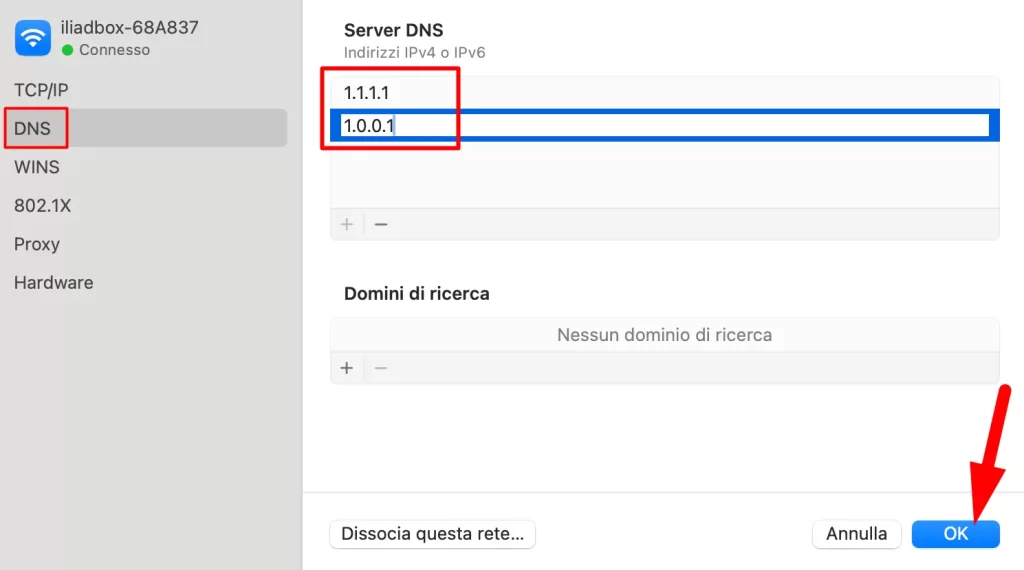 Come cambiare DNS
