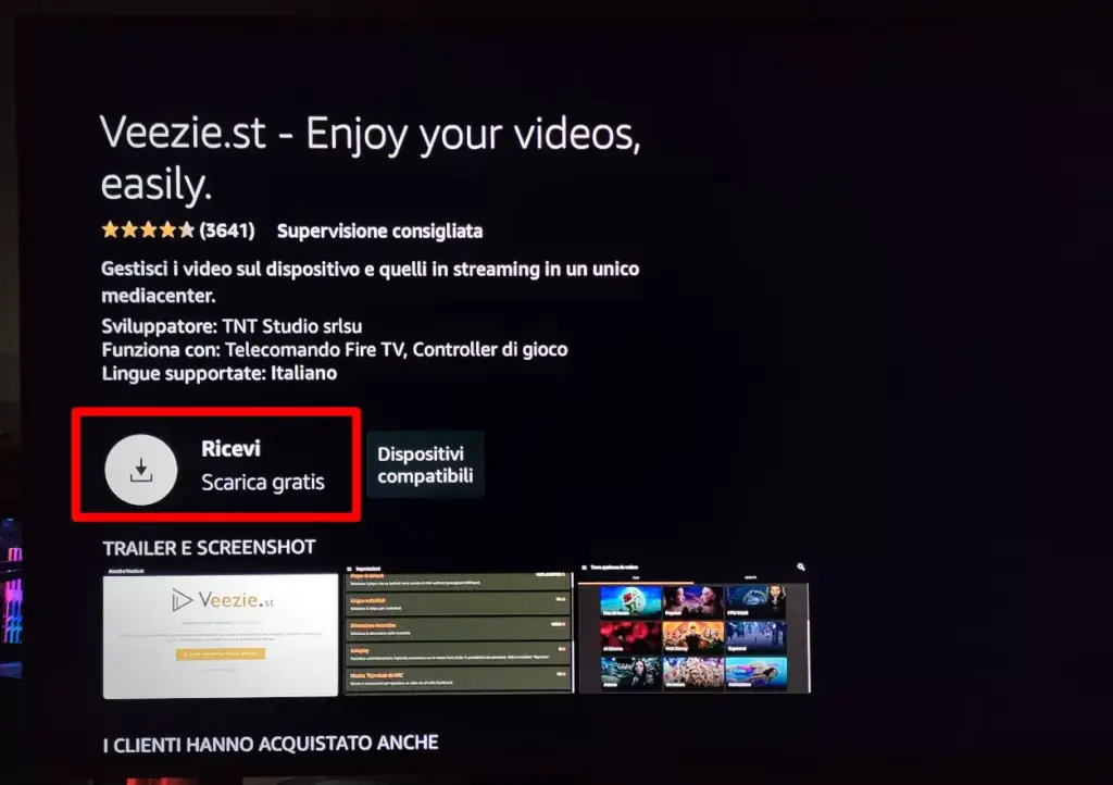 Come vedere Veezie sulla TV 1