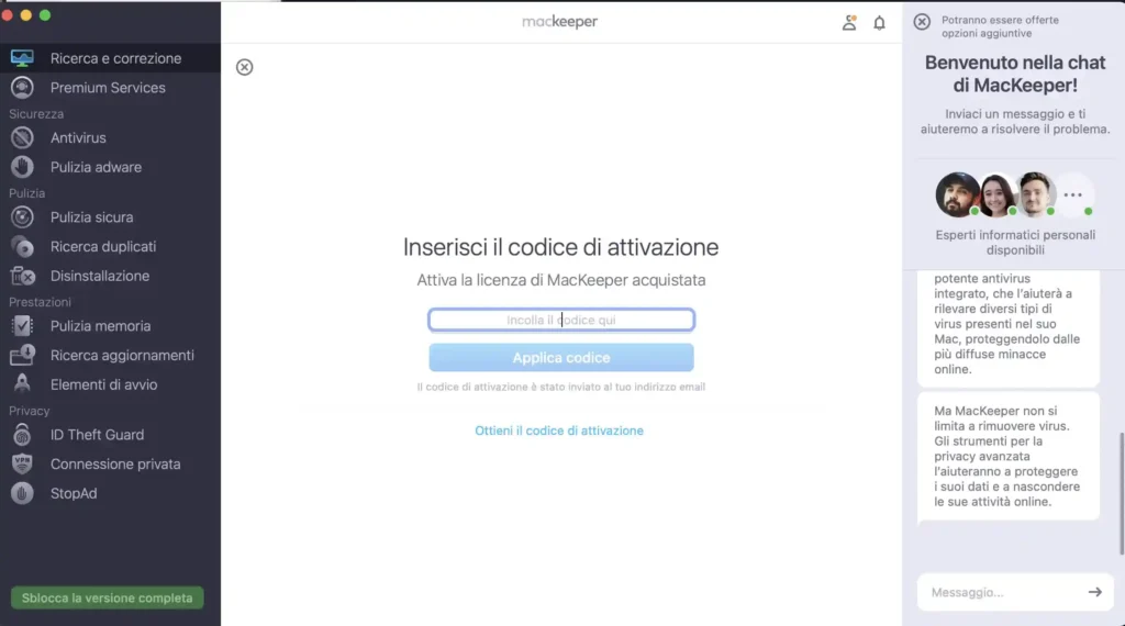 Come attivare la licenza su MacKeeper 