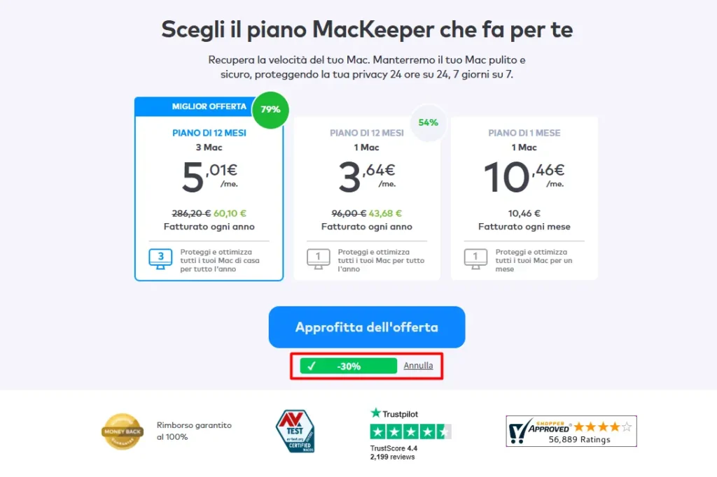 Prezzi MacKeeper 2025