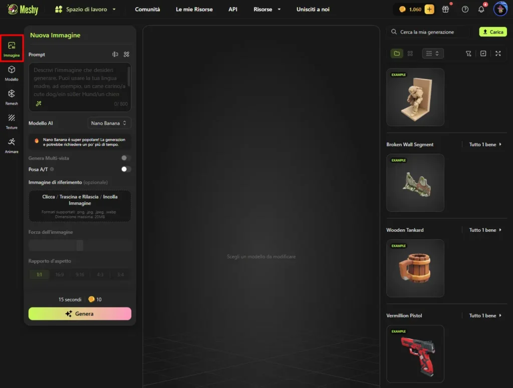 Meshy AI: Crea Modelli 3D con l'Intelligenza Artificiale 3 Meshy AI