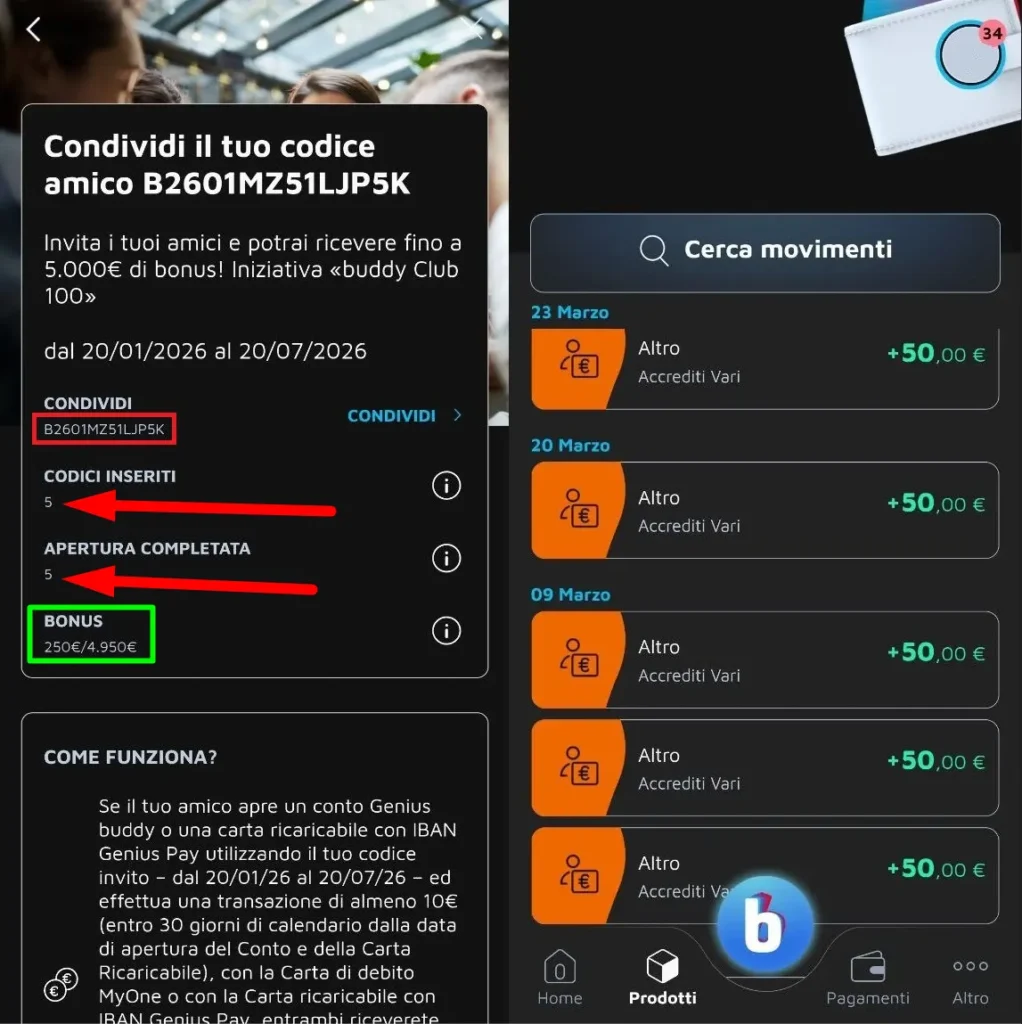 Buddybank Bonus 50 Euro: Come Ottenerlo Gratis (Guida 2026) 3 buddybank codice invito